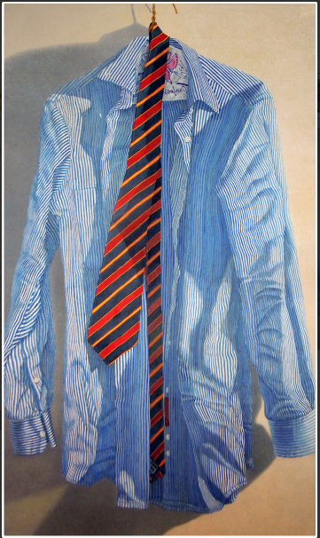 Striped Shirt and Tie, by Bob Stickloon